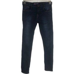 PHAT FARM Jeans Dark Blue wash stretch zipper button pockets Size youth 18 READ